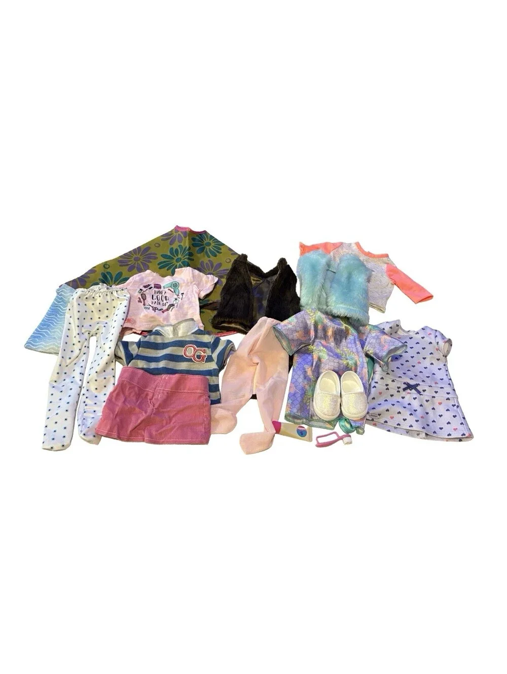 American Girl Our Generation Sophia 18” Doll Clothing Lot Shoes Vests